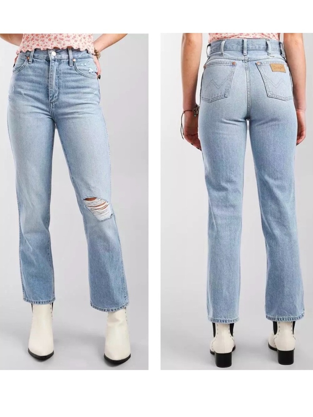 Wrangler Wild West High Rise Straight Jeans Women’s Size 29 Distressed Western